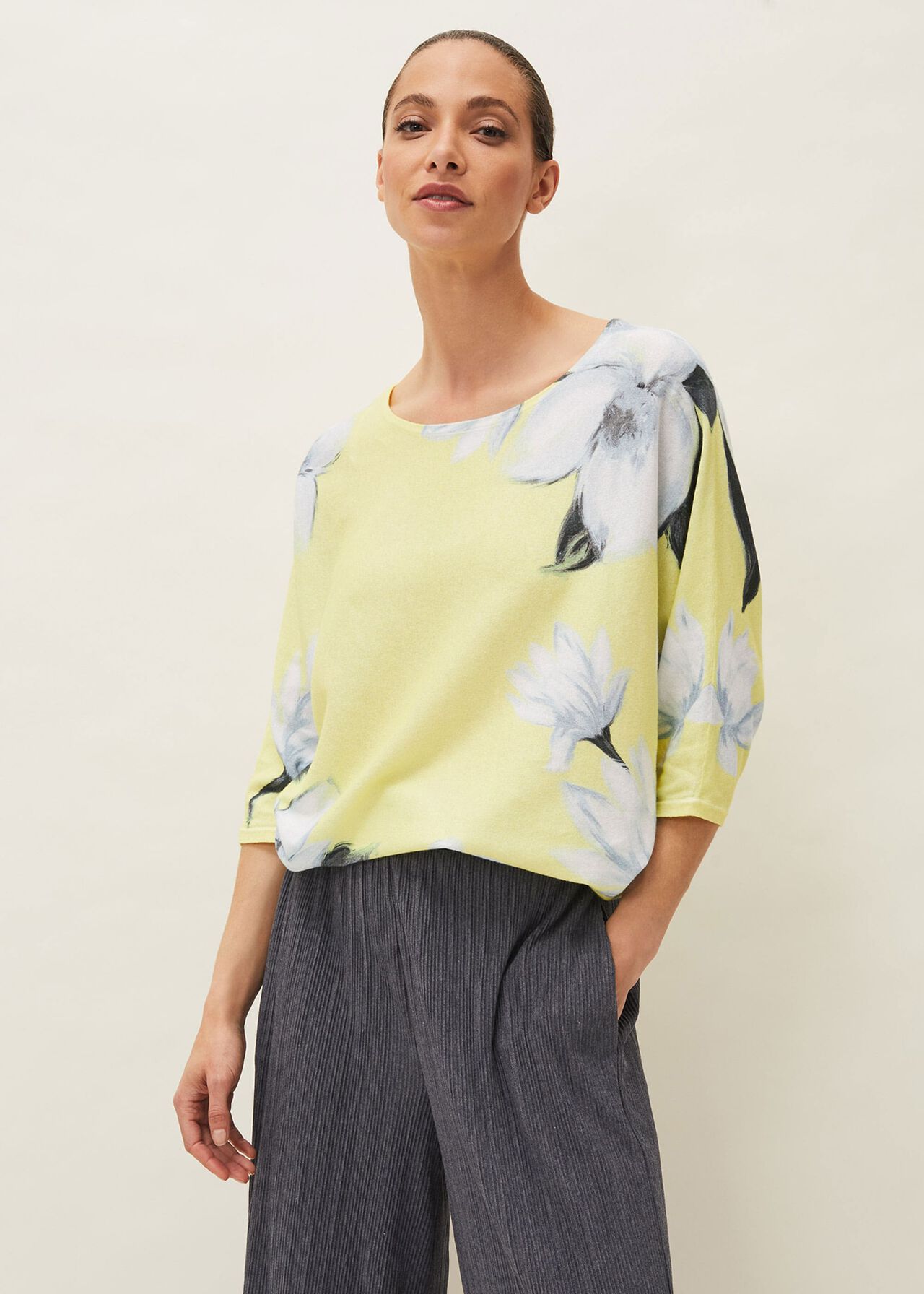 Fenia Floral Fine Knit Jumper | Phase Eight