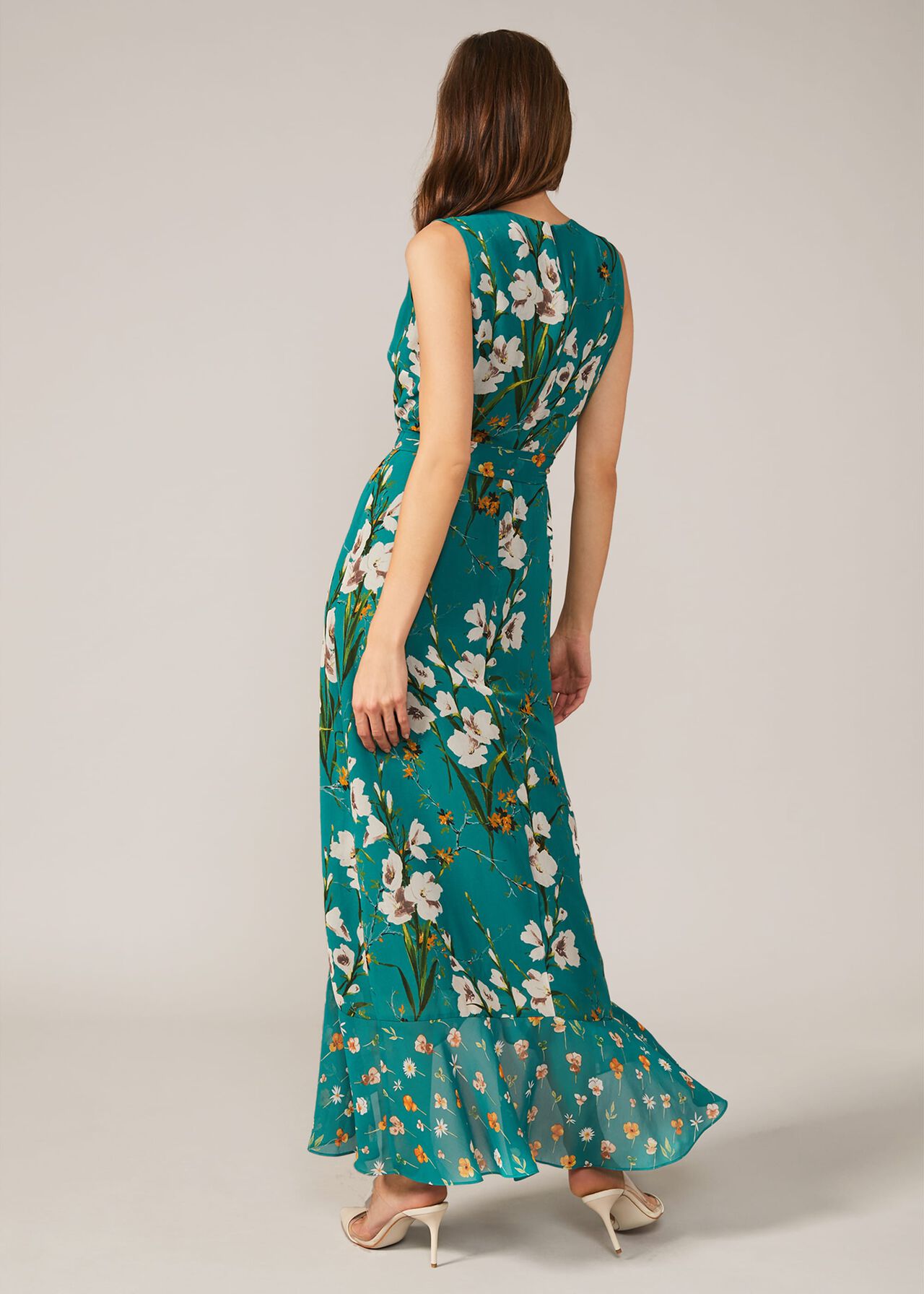 Sofia Floral Frill Maxi Dress