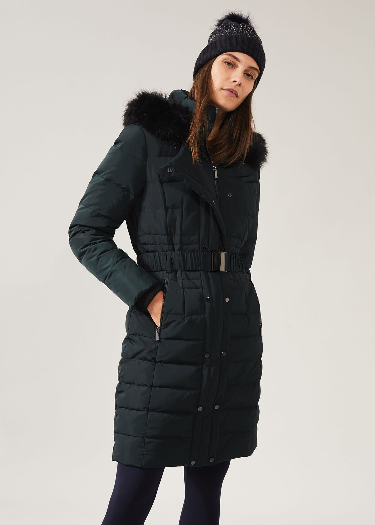 Leona Double Breasted Long Puffer | Phase Eight