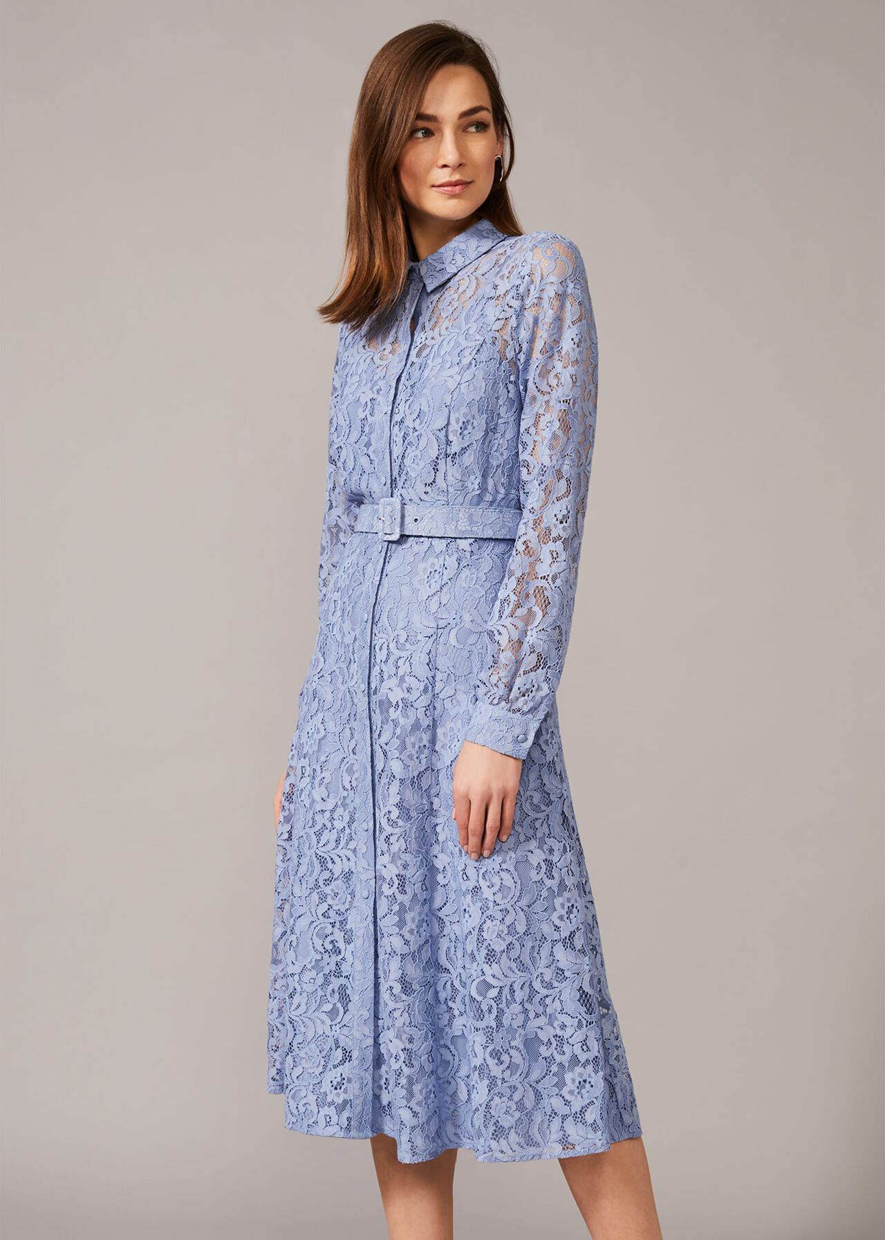 Autumn Lace Belted Dress | Phase Eight