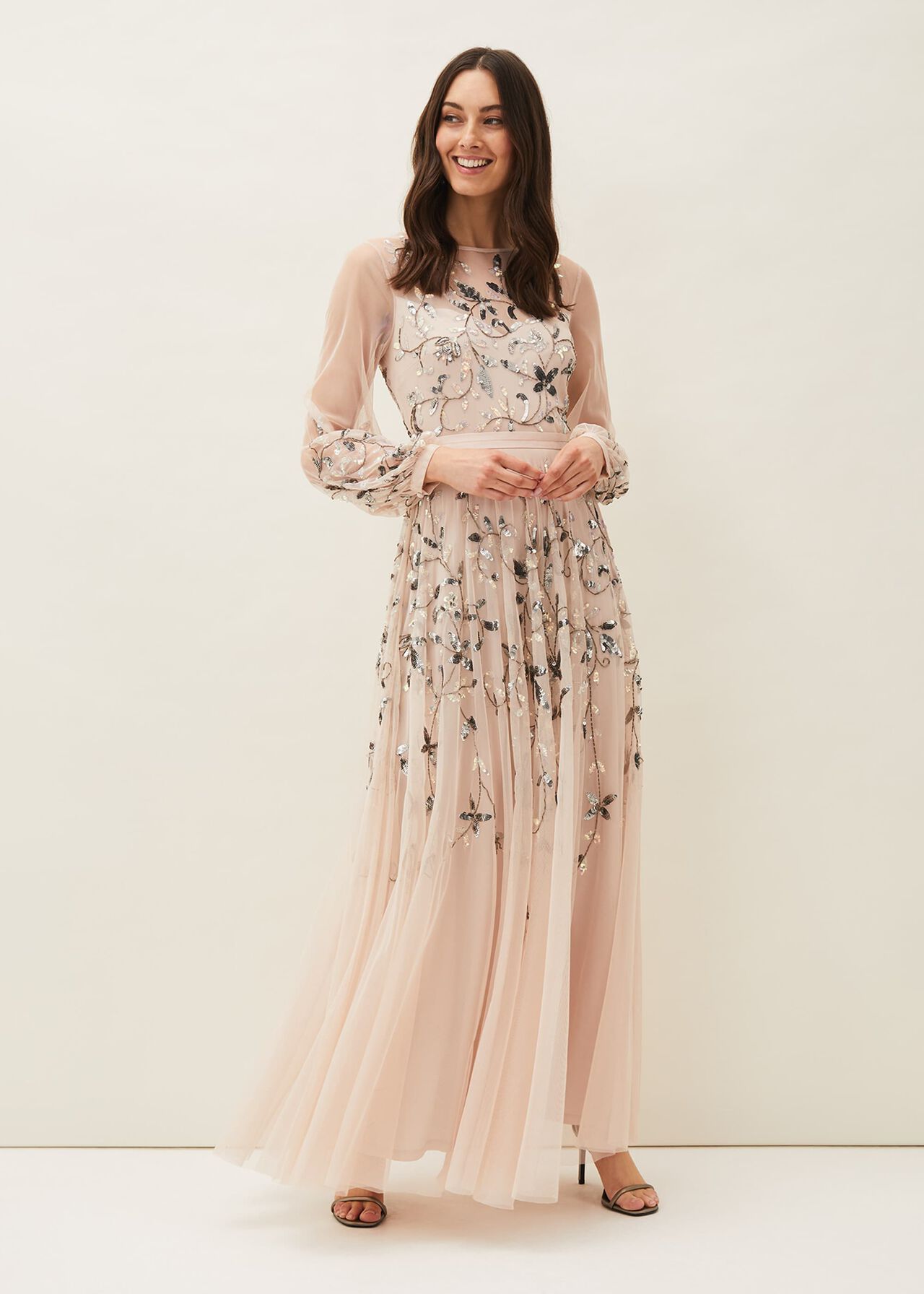 Cherrie Embellished Tulle Maxi Dress | Phase Eight
