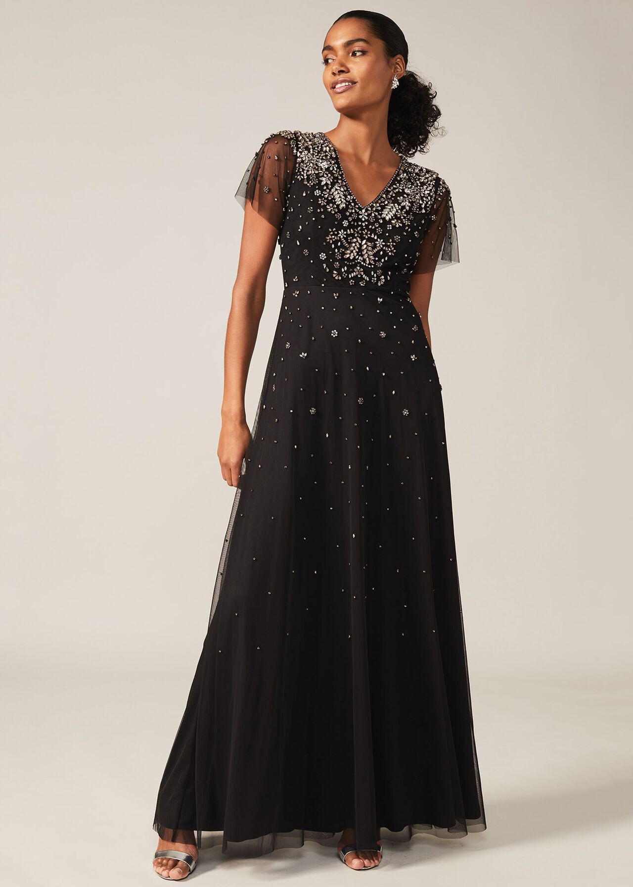 Pascale Jewelled Tulle Dress | Phase Eight