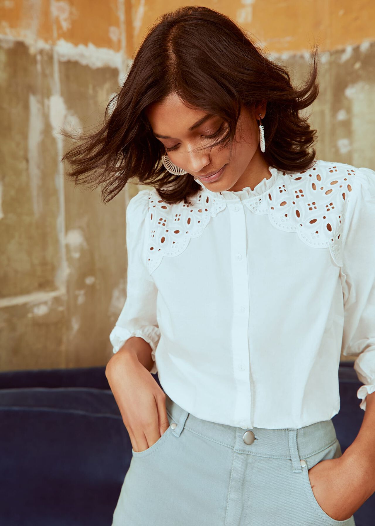 Noa Broderie Anglaise Blouse | Phase Eight
