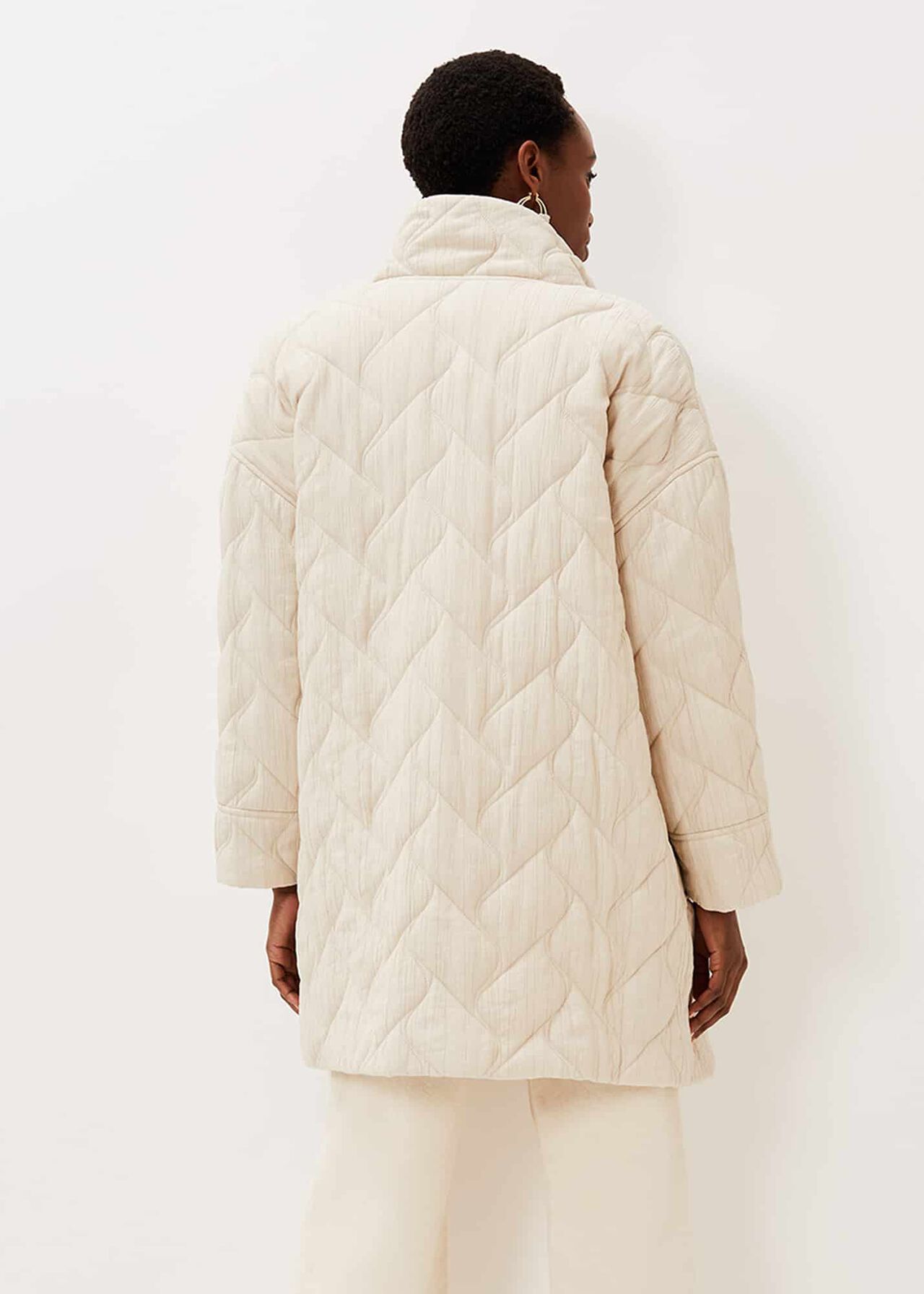 Fae Textured Quilted Longline Coat