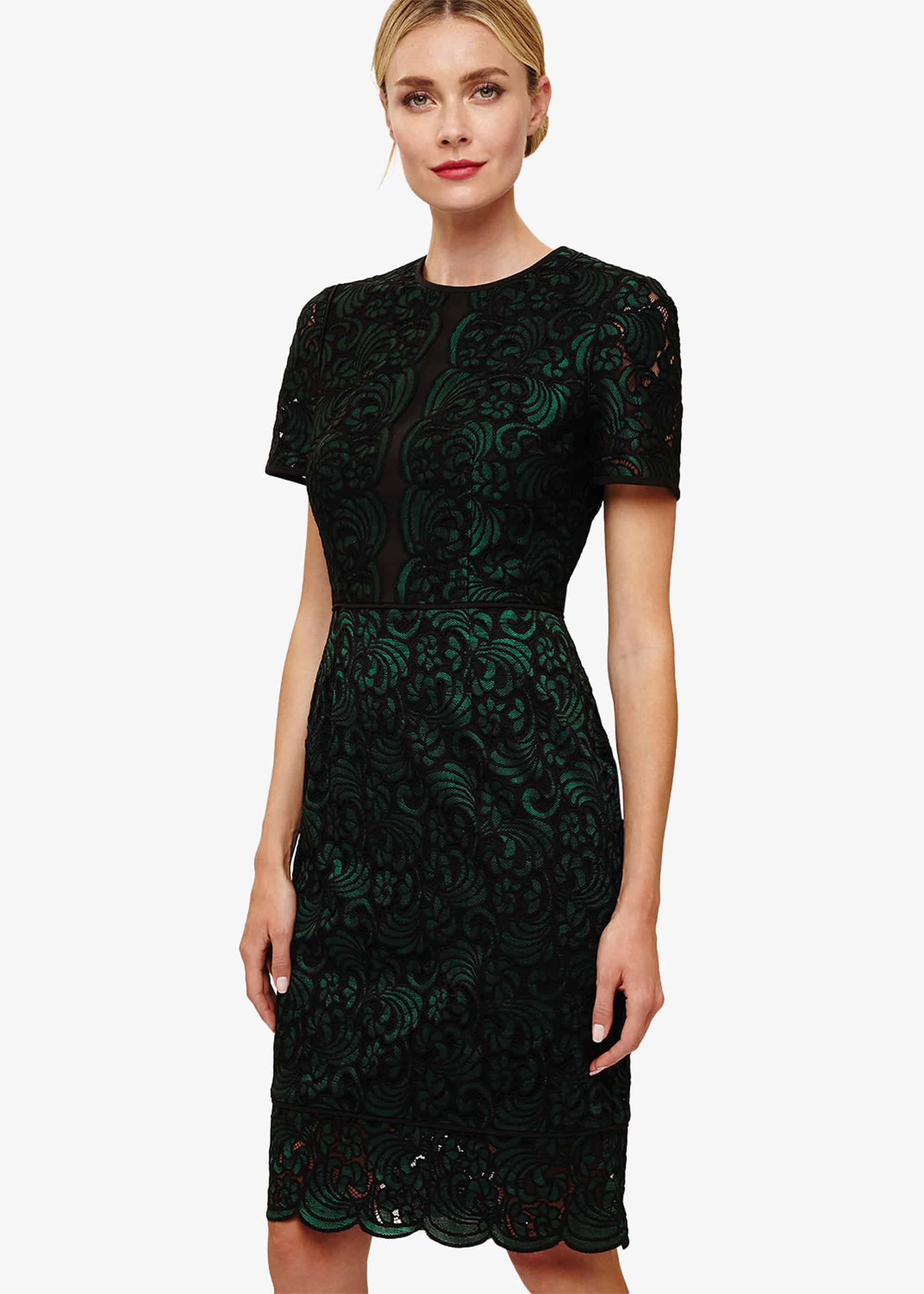 phase eight green lace dress