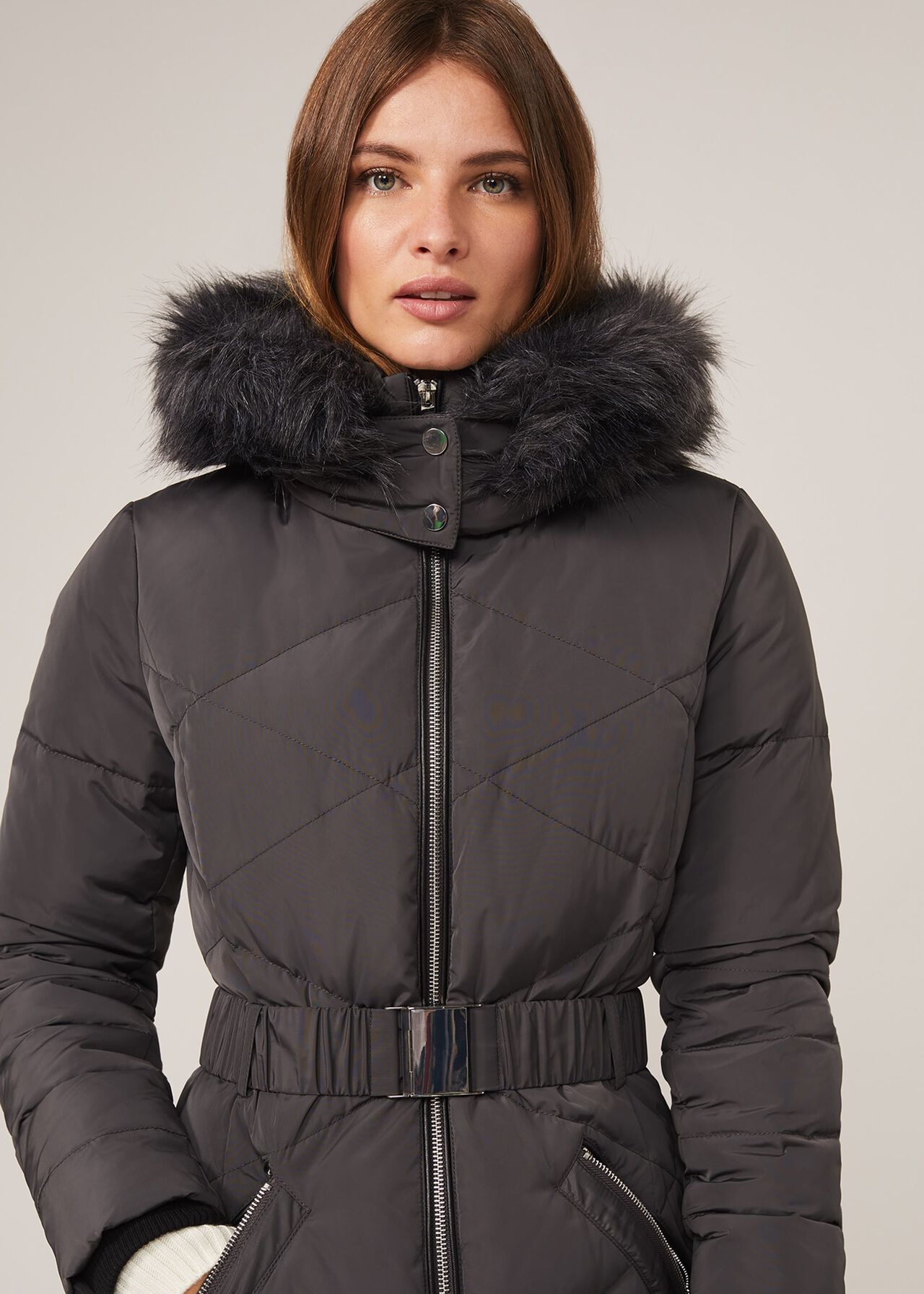 Remy Diamond Long Puffer Coat | Phase Eight