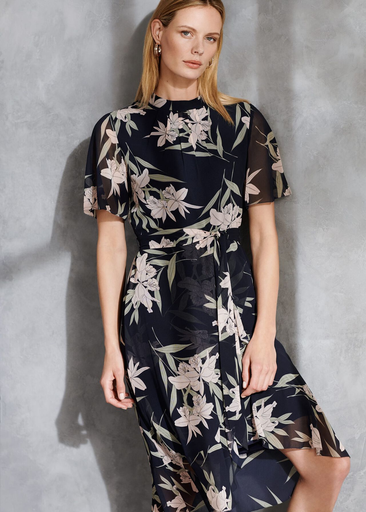 Gracen Palm Print Tea Dress | Phase Eight