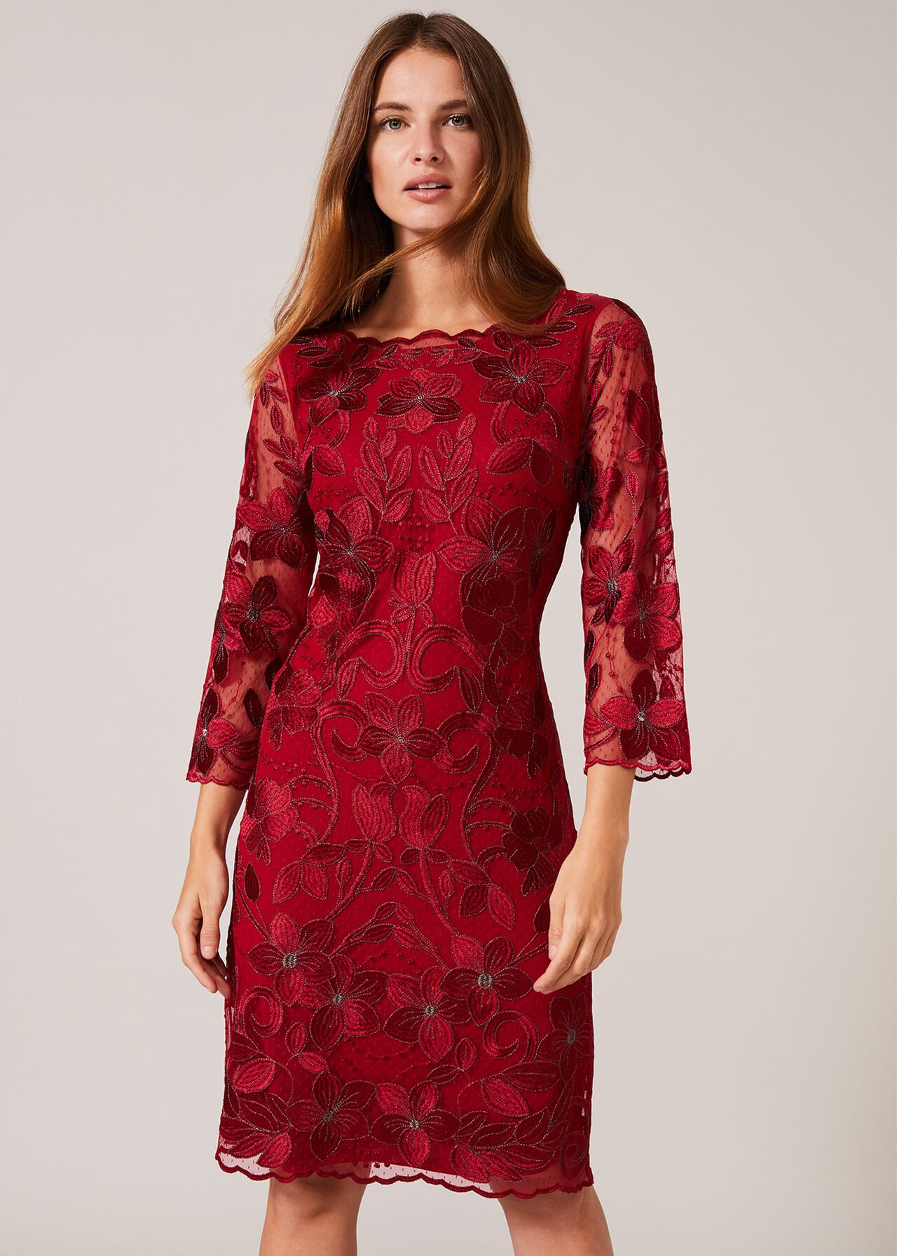 Nessa Embroidered Dress | Phase Eight