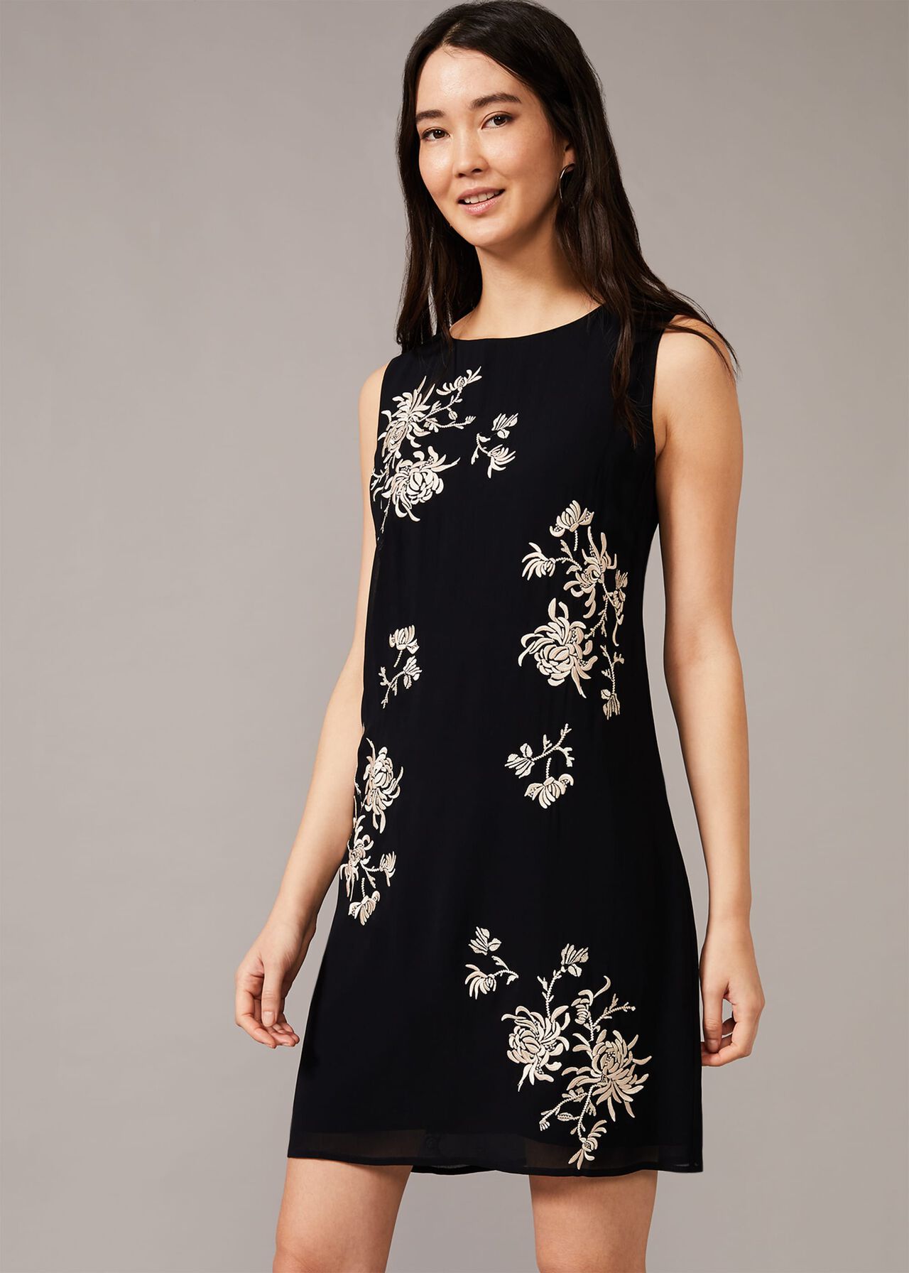 Hina Floral Embroidered Shift Dress