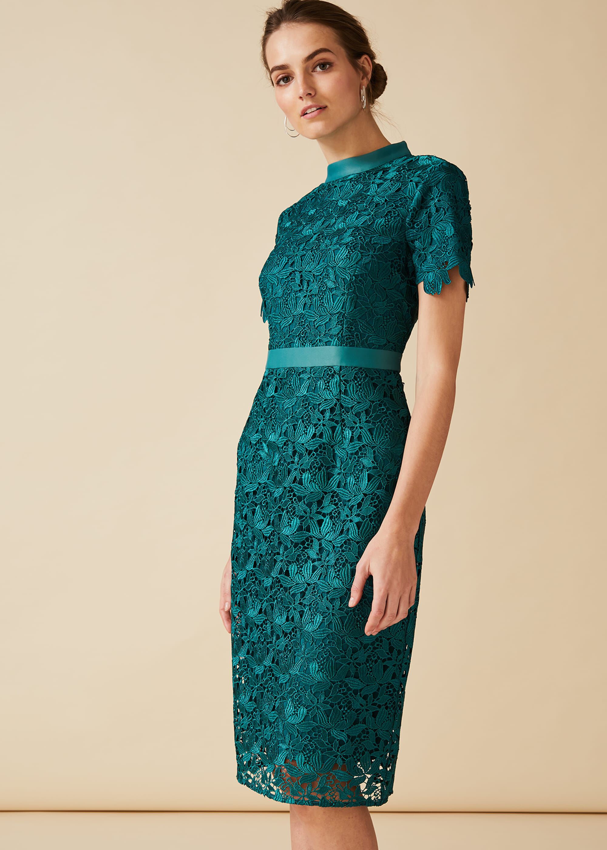 phase eight green lace dress