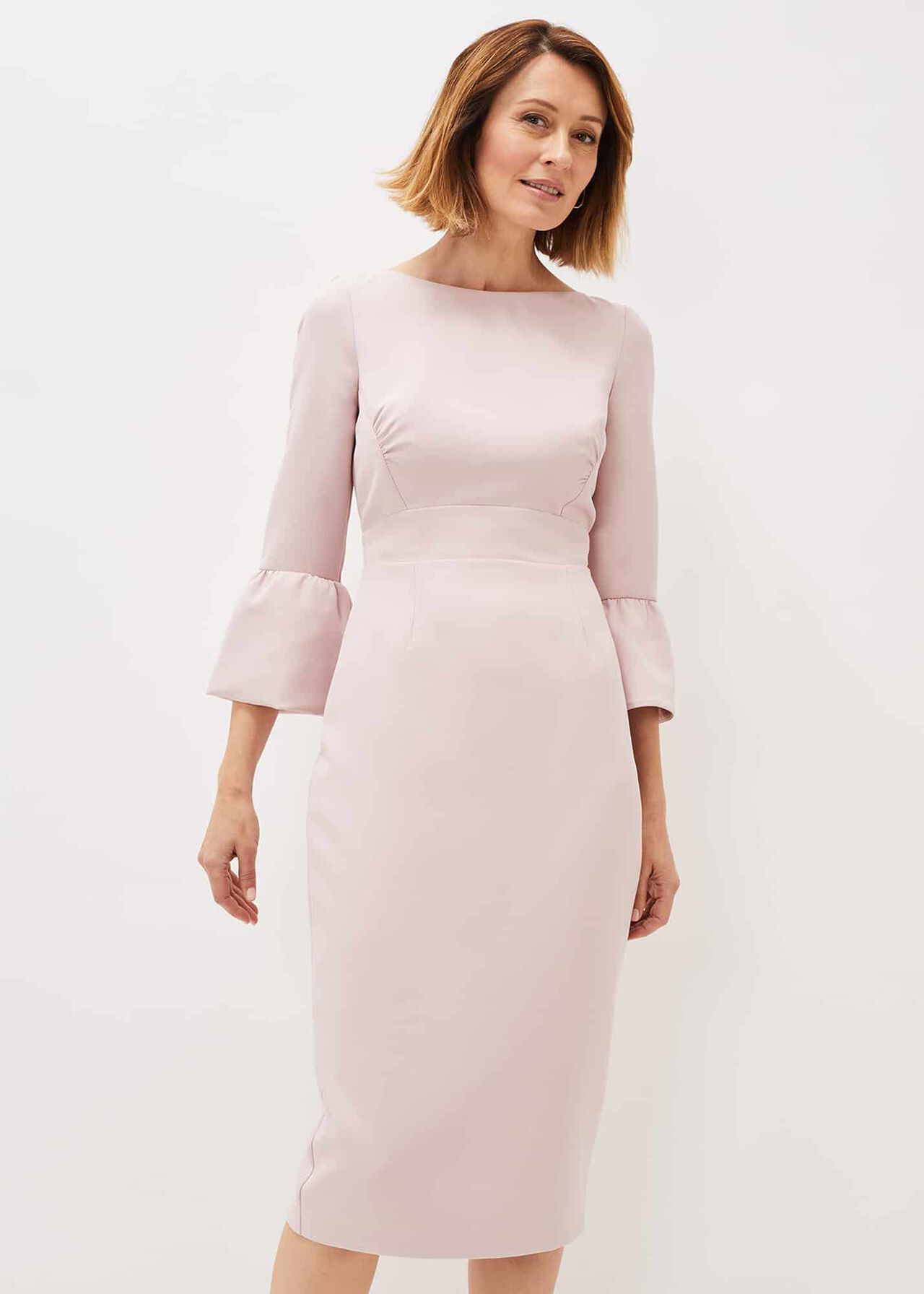 Keyla Fluted Sleeve Fitted Dress