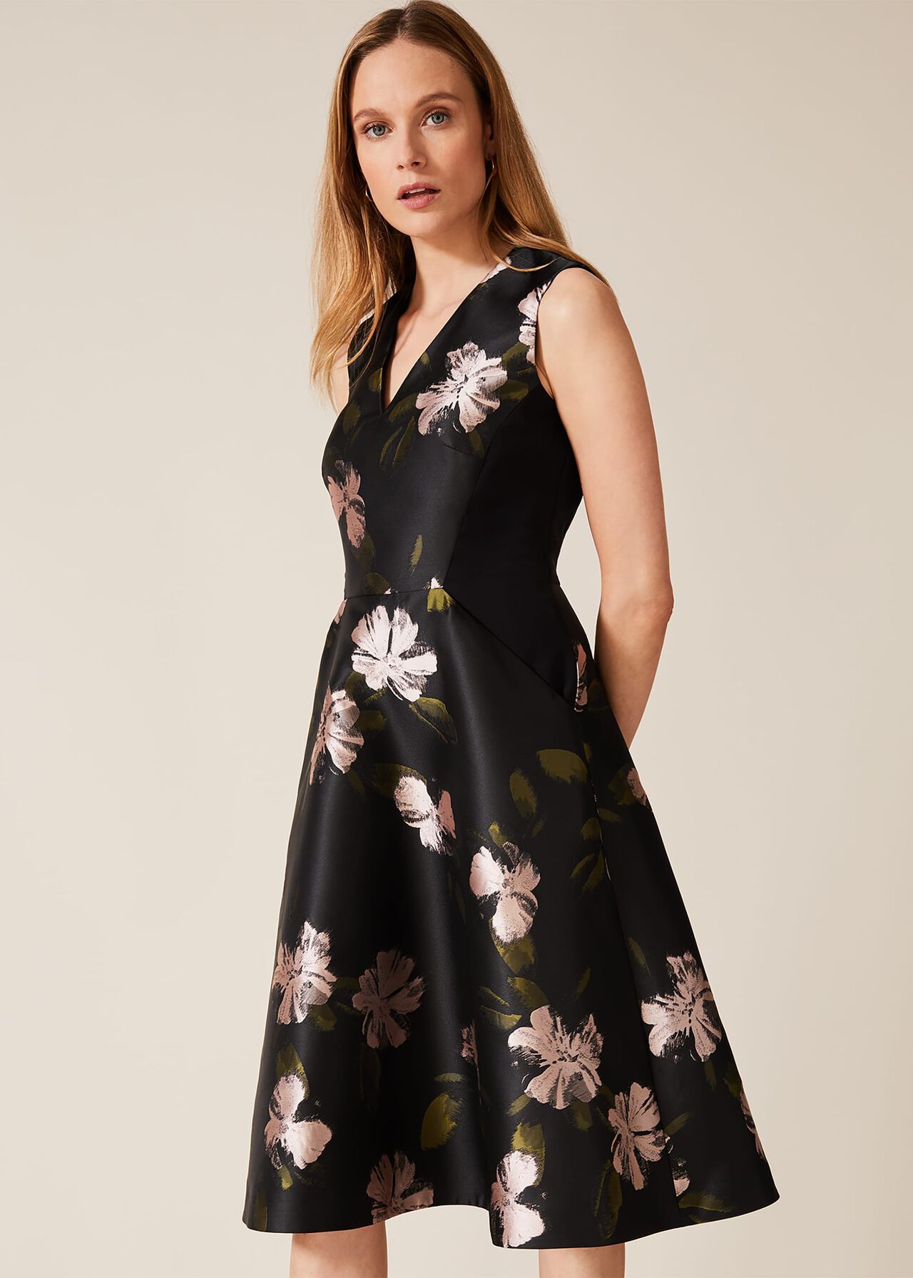 Sandy Floral Jacquard Dress | Phase Eight UK