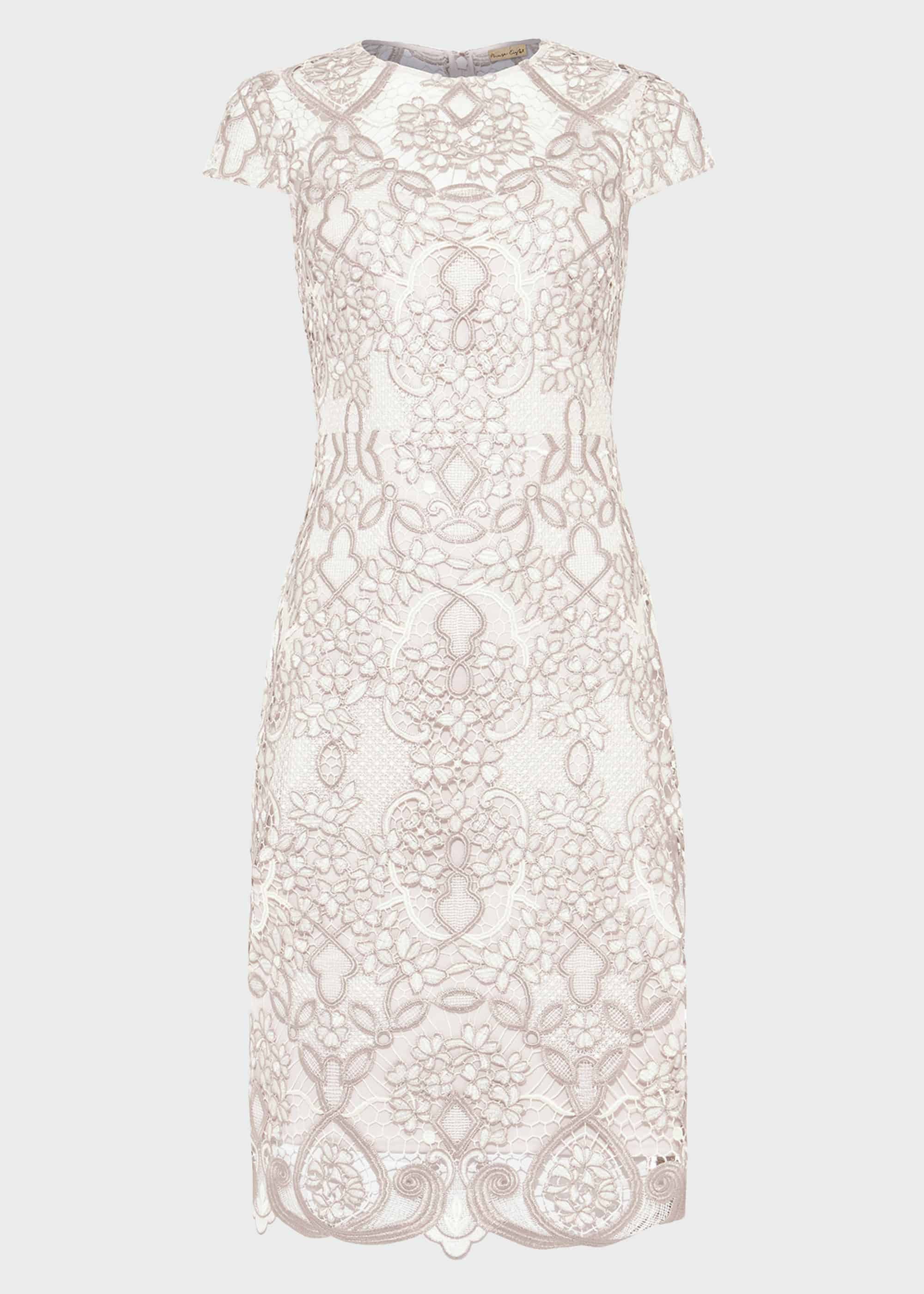 phase eight lottie lace dress cream oyster