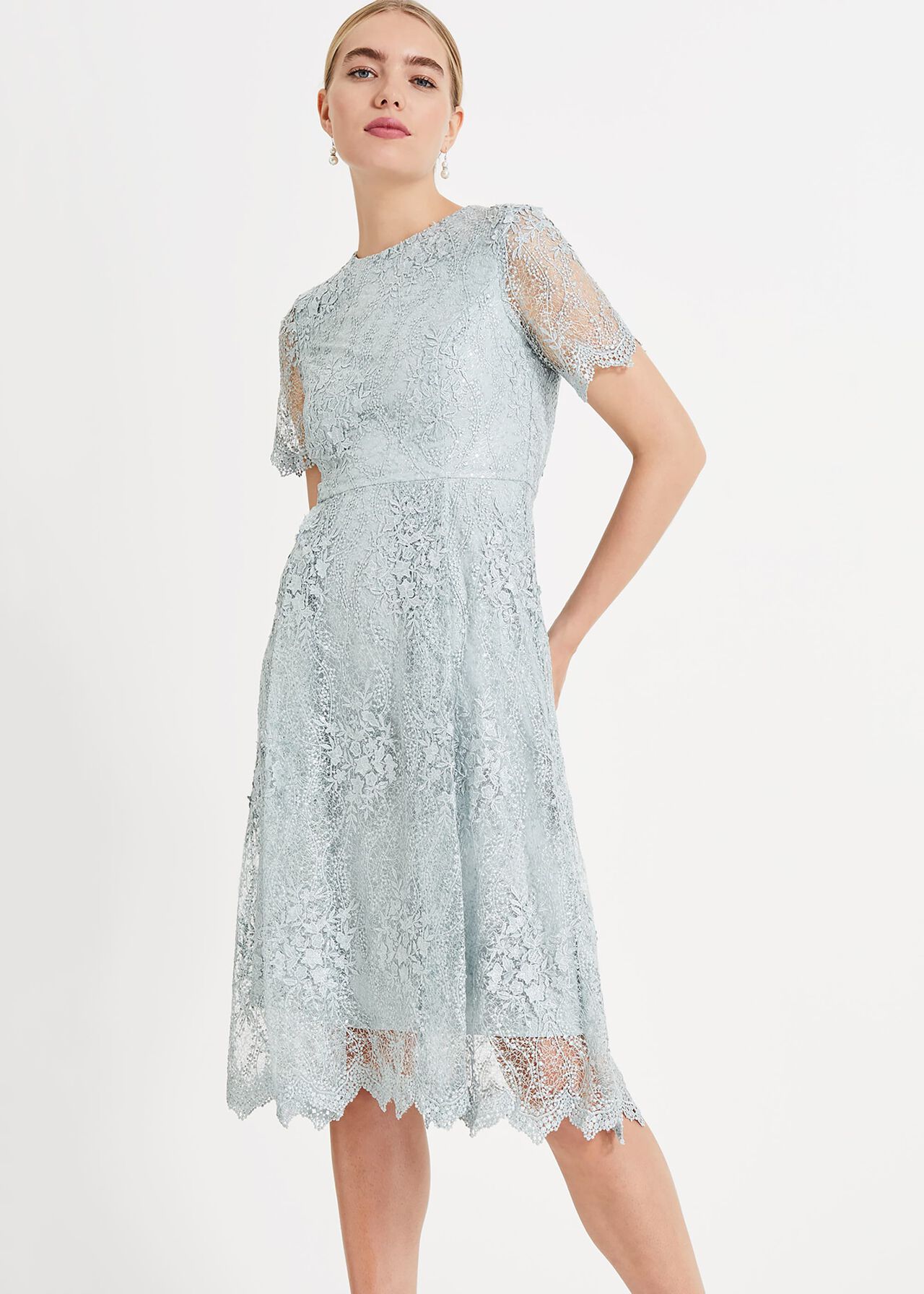 Malia Sequin Lace Dress | Phase Eight