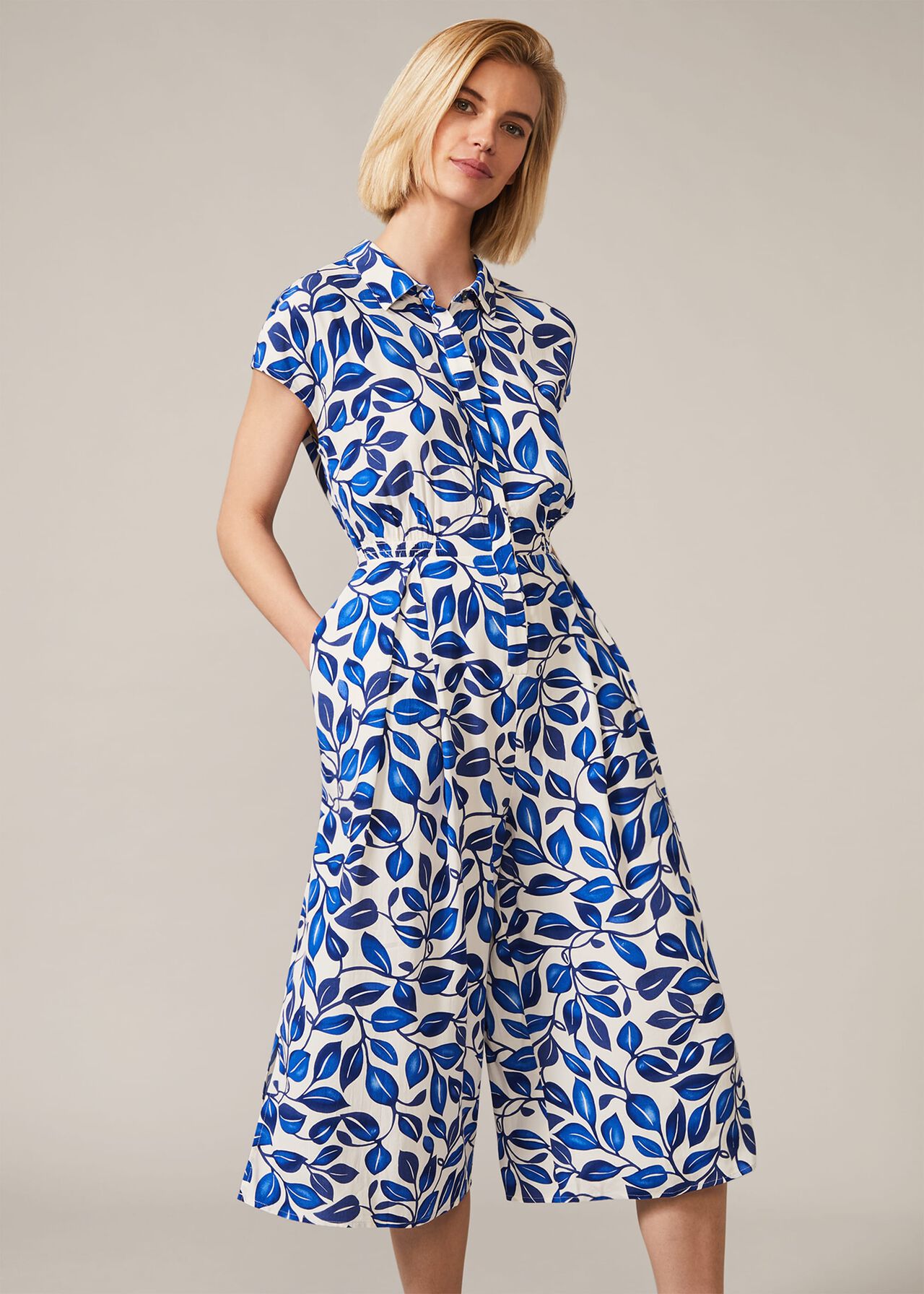 Palm Print Culotte Jumpsuit | Phase Eight