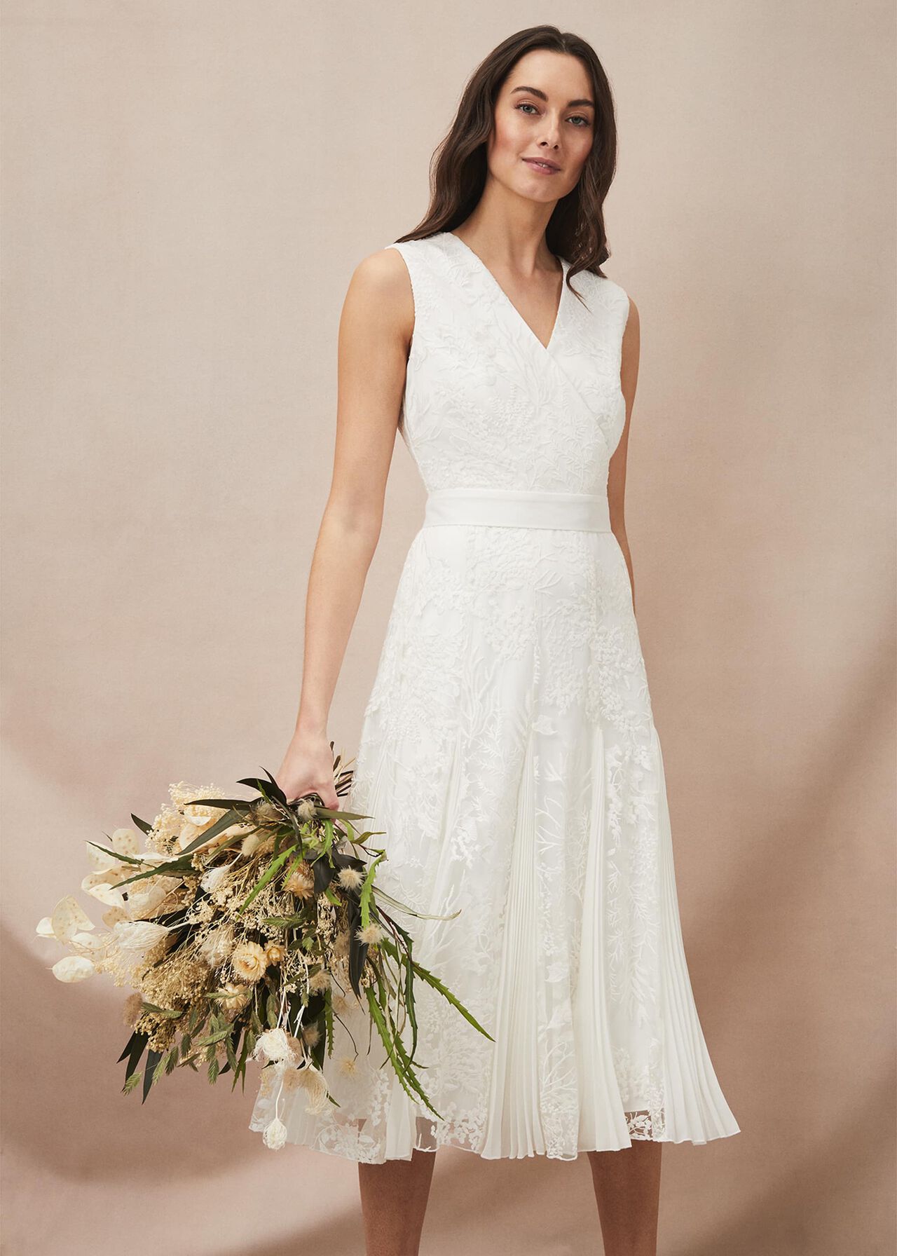 Caterina Embroidered Flared Wedding Dress | Phase Eight