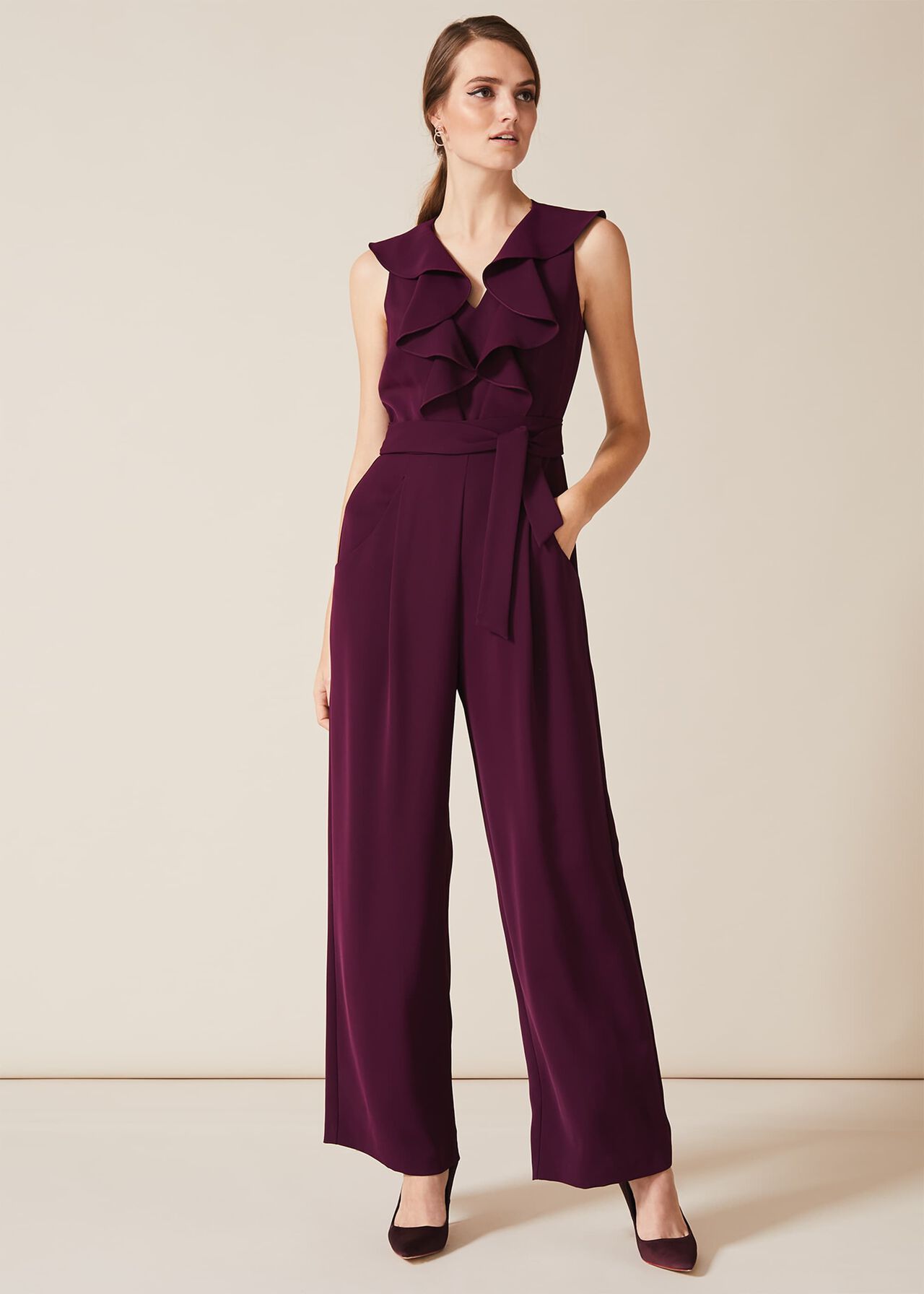 Linda Frill Wrap Jumpsuit | Phase Eight