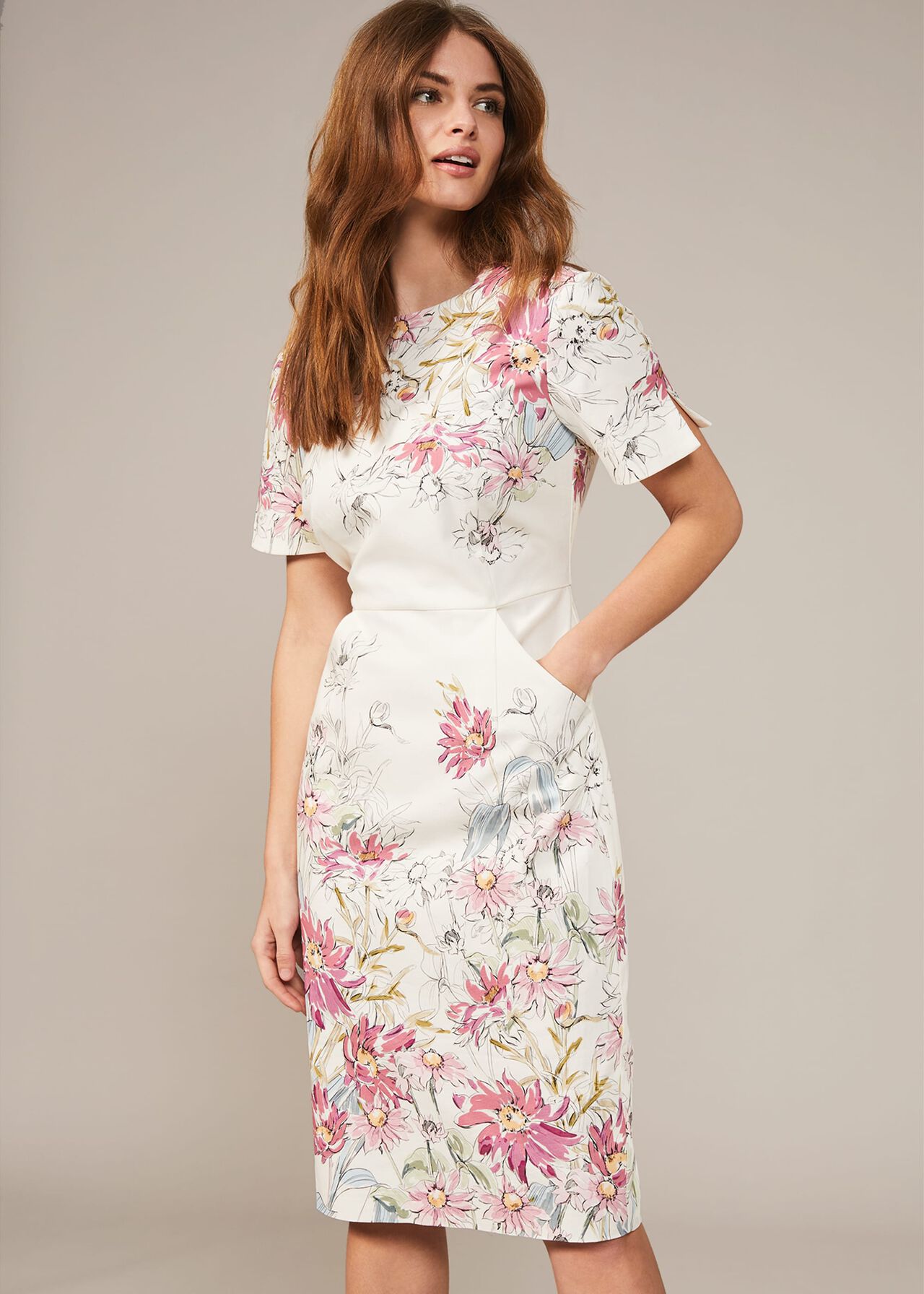 Marie Floral Fitted Dress | Phase Eight