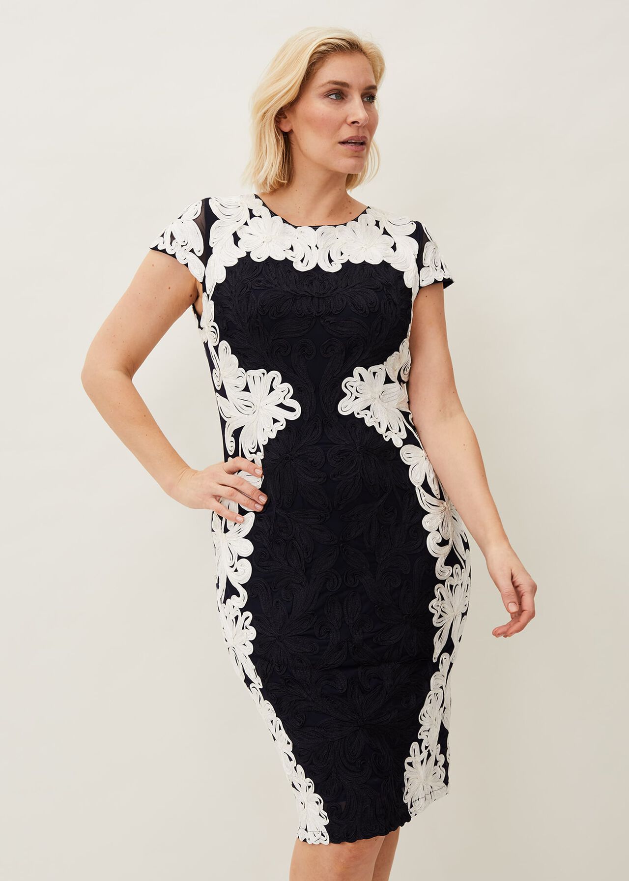 Nori Tapework Lace Fitted Dress | Phase Eight