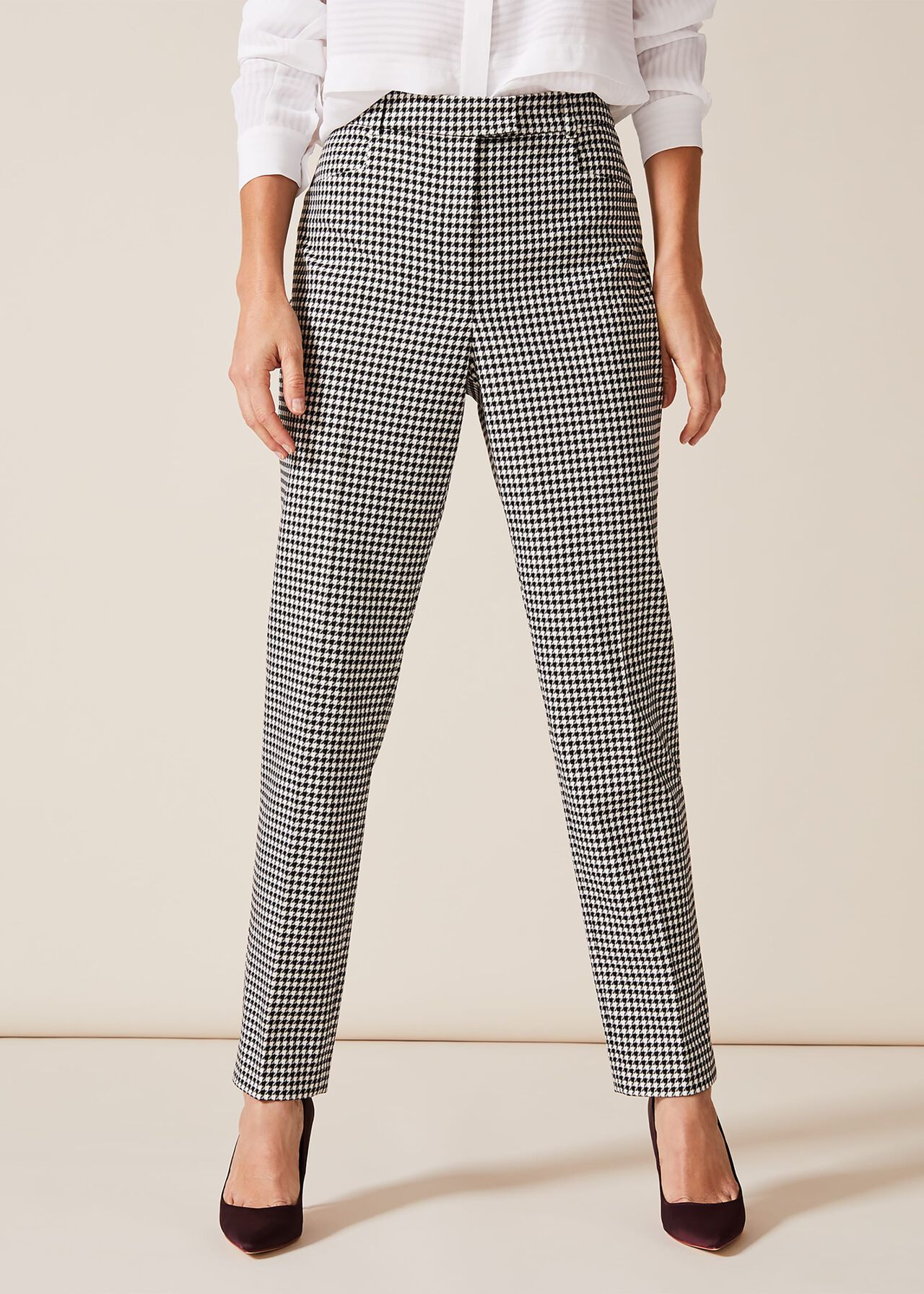 Ridley Dogtooth Tapered Trousers | Phase Eight