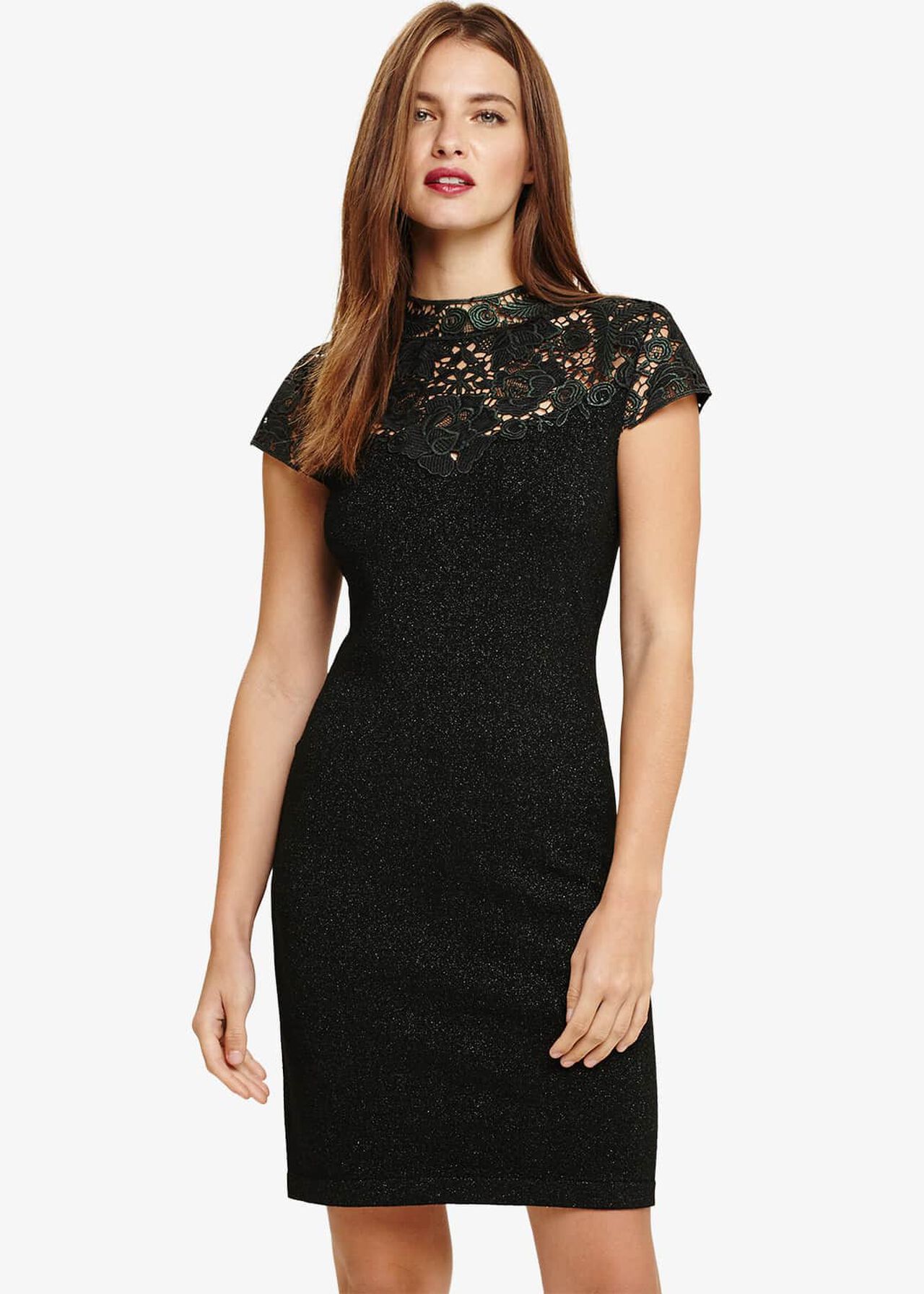 Ursula Lace Shimmer Knitted Dress | Phase Eight