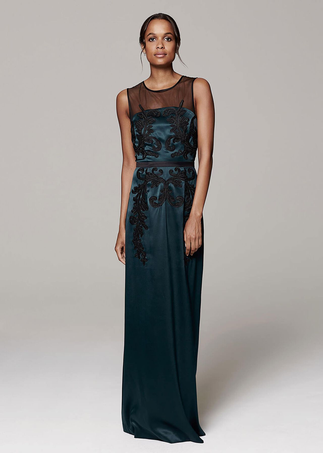 Gallia Embellished Full Length Dress | Phase Eight