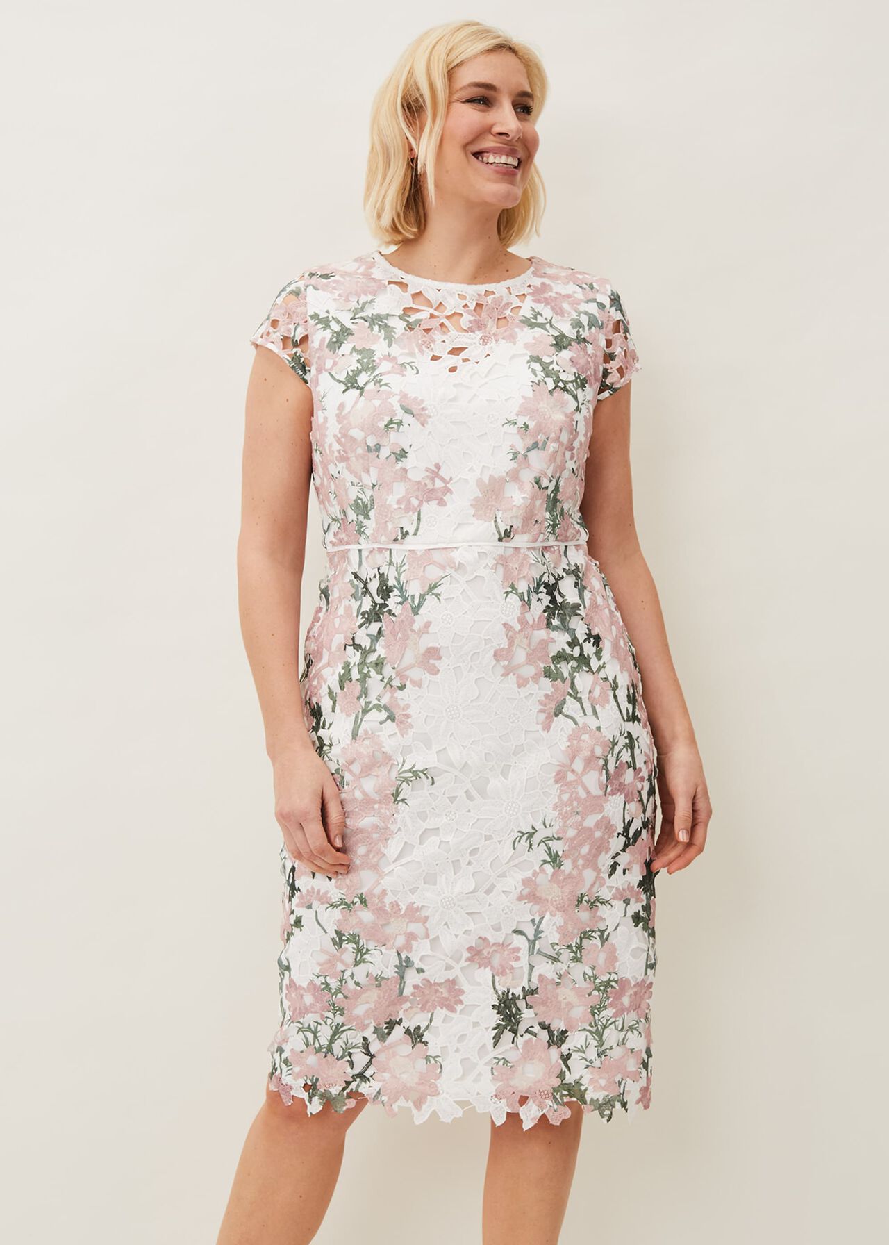 Kyra Lace Fitted Dress | Phase Eight