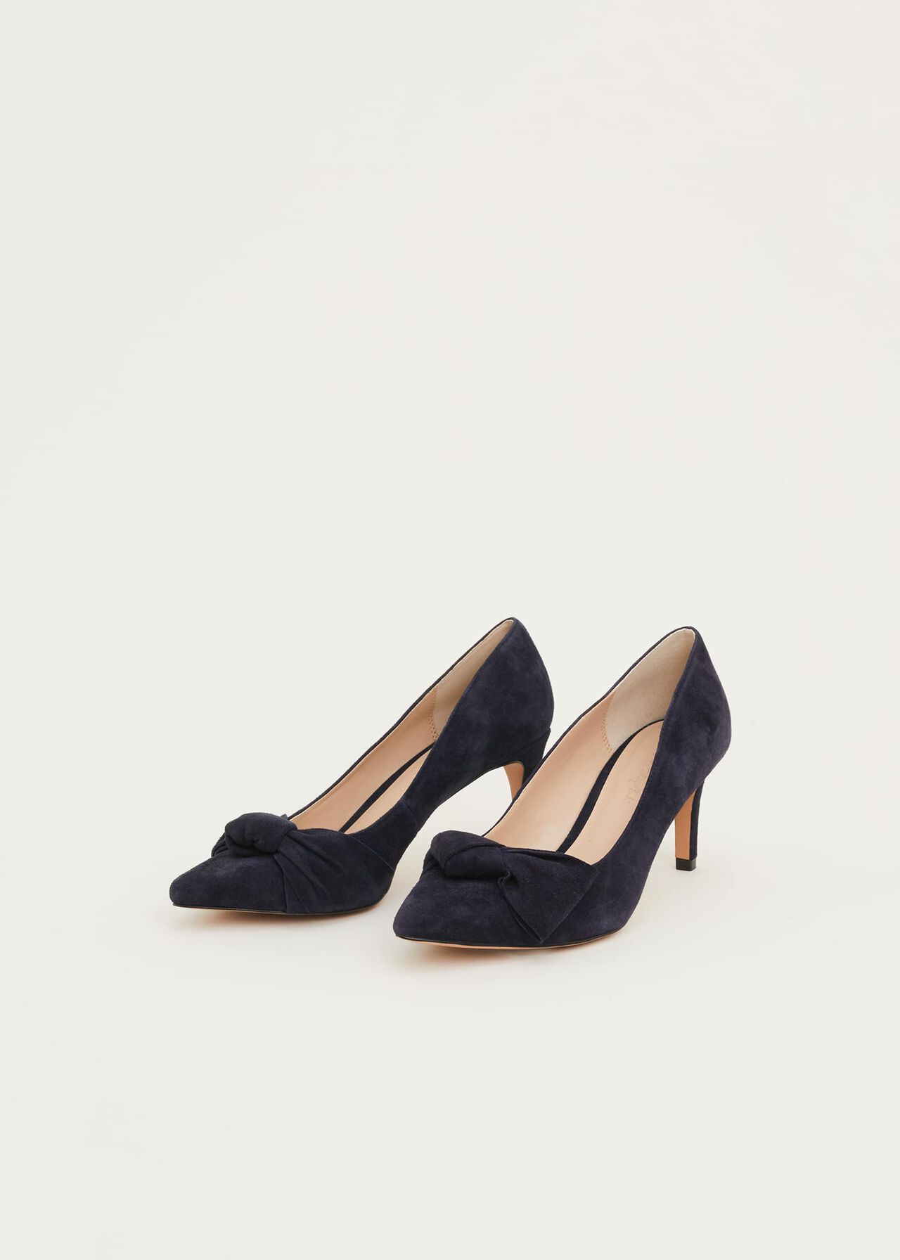 Sim Suede Bow Court Shoe | Phase Eight