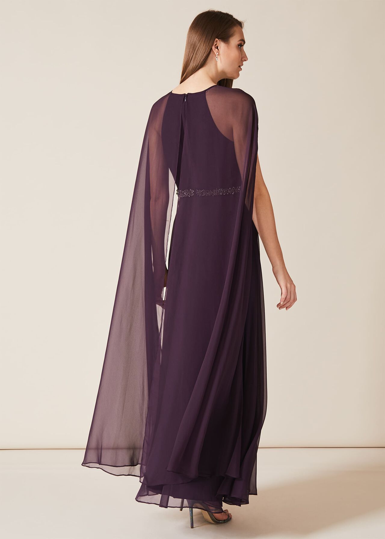 Samira Cape Beaded Dress | Phase Eight