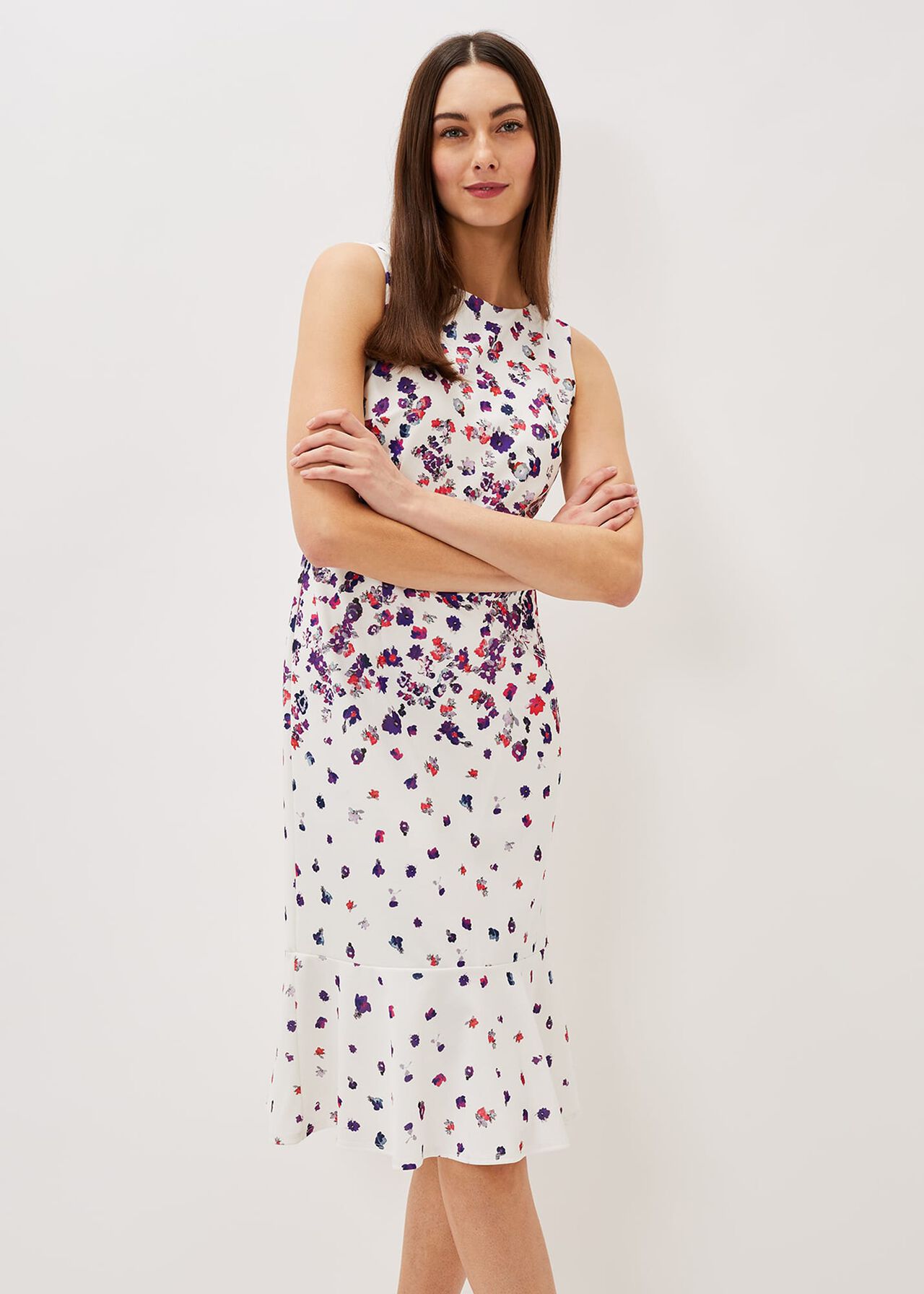 Dahlia Ditsy Floral Fitted Dress | Phase Eight