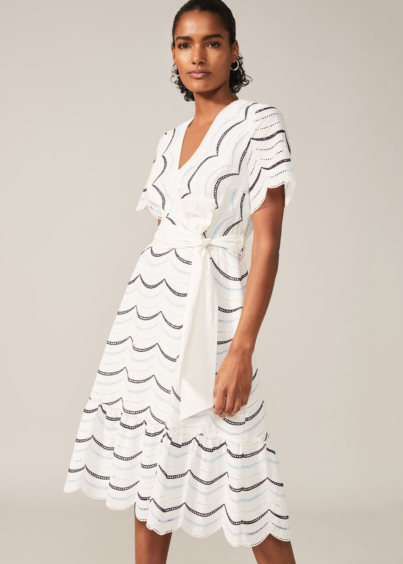 Amelina Cotton Broderie Anglaise Dress | Phase Eight