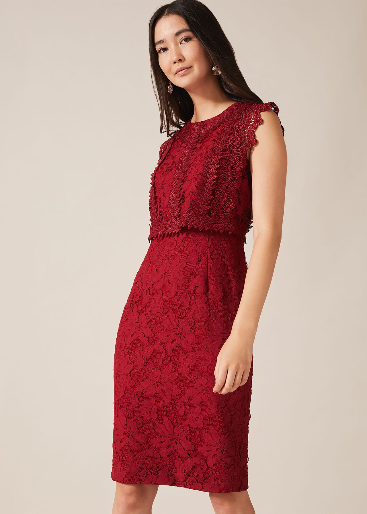 Alex Lace Double Layer Dress | Phase Eight