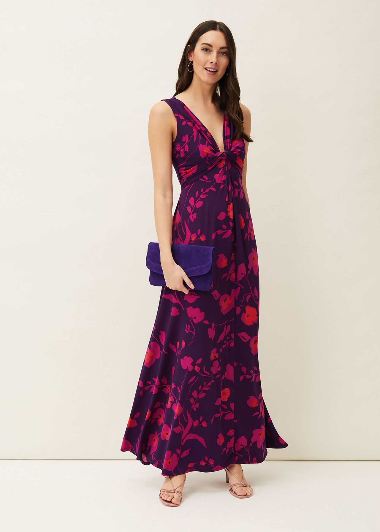 Isla Floral Sleeveless V-Neck Maxi Dress | Phase Eight