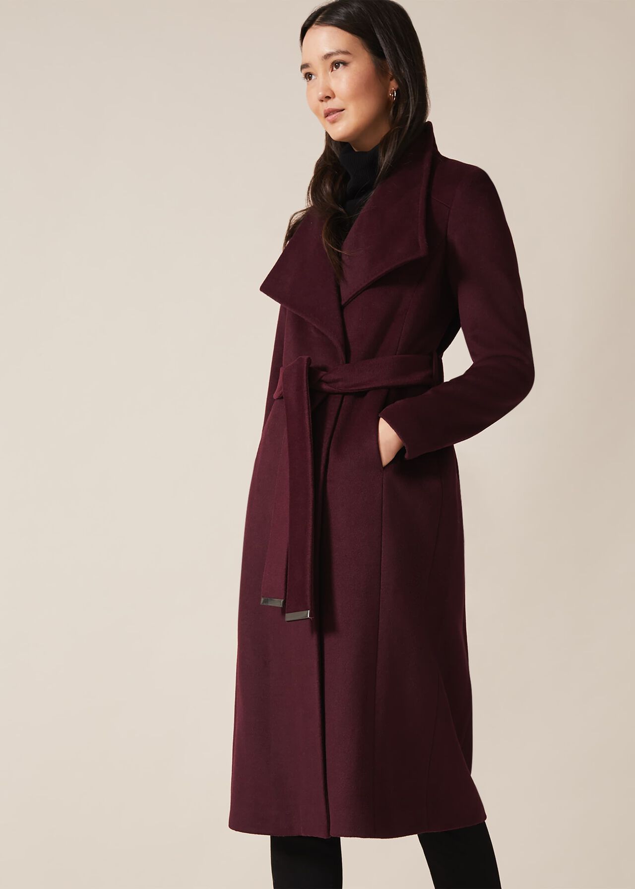 Nicci Belted Wool Trench Coat | Phase Eight