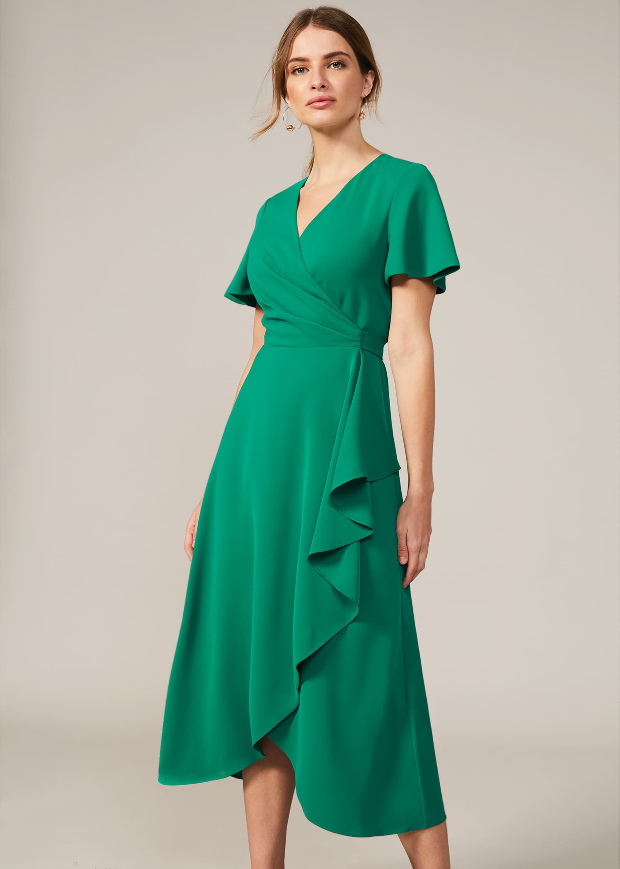 phase eight green wrap dress