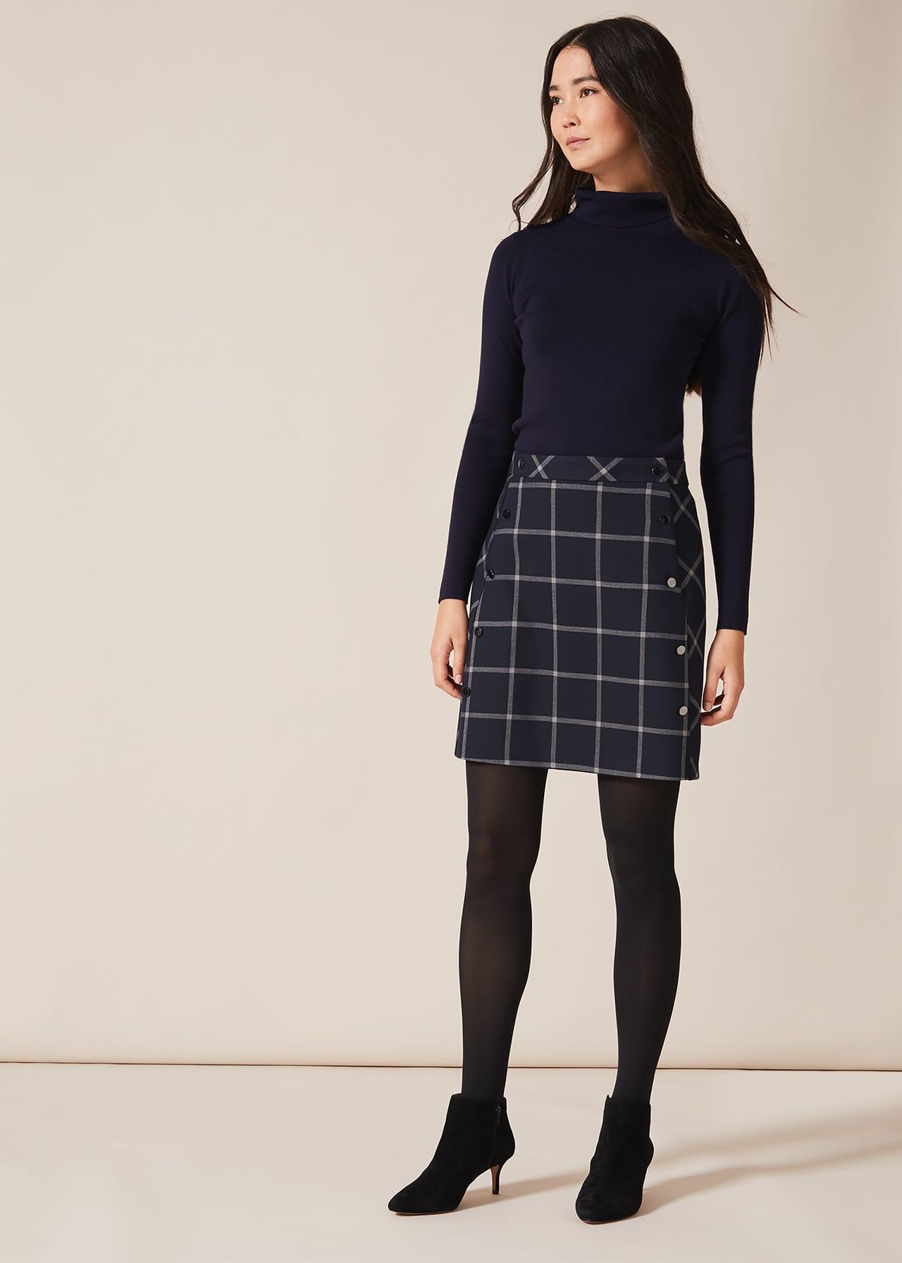 Hermione Check Mini Skirt | Phase Eight