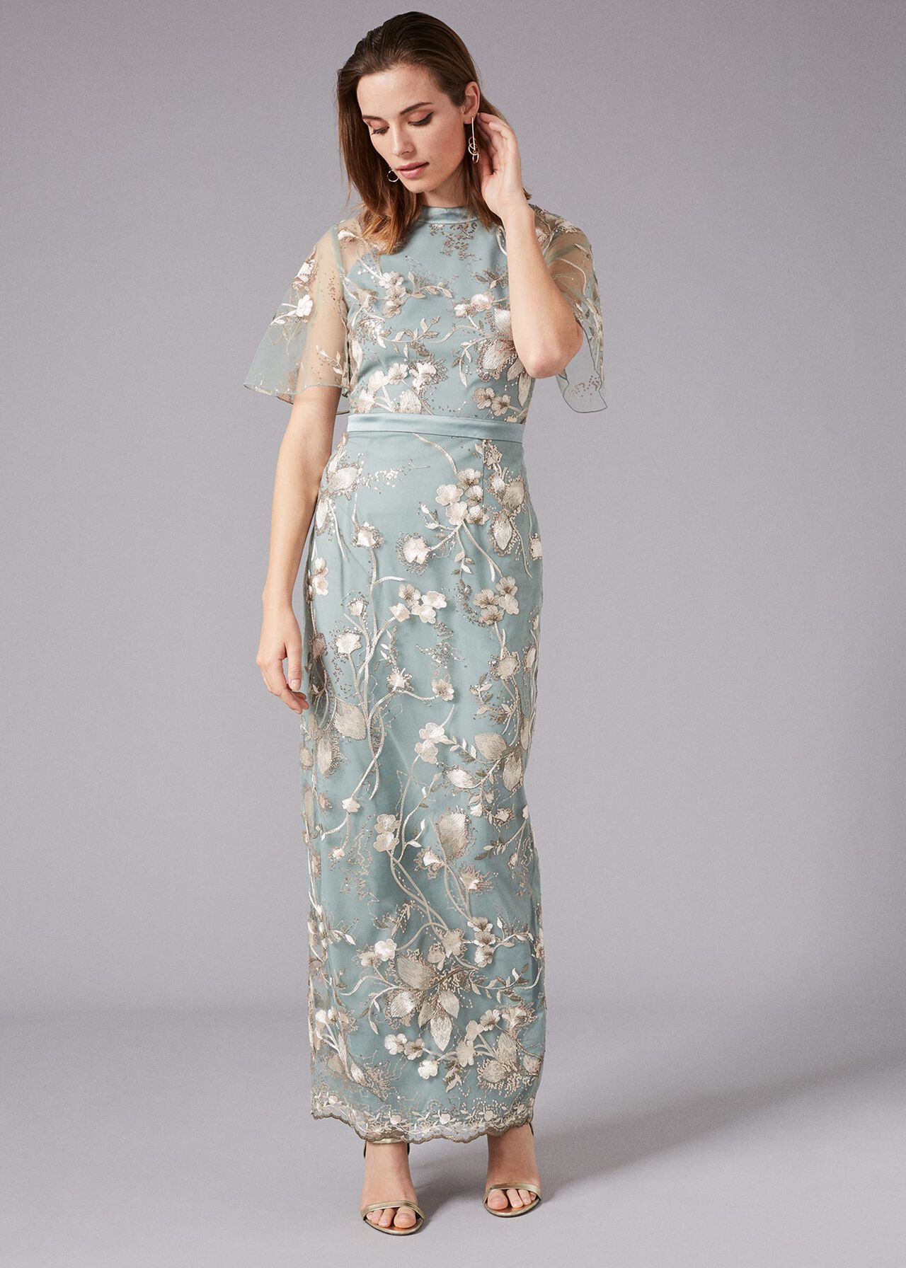 Glenda Floral Embroidered Maxi Dress | Phase Eight